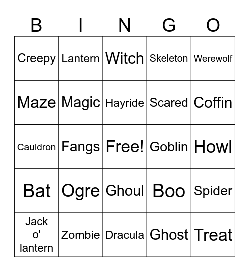 Team Wendy Halloween Bingo 2 Bingo Card