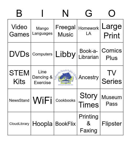 Lafourche Public Library Bingo Card