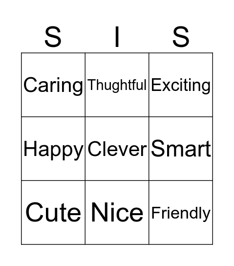 Chloe Bingo Card