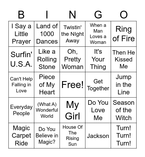 Groovy Baby Bingo Card