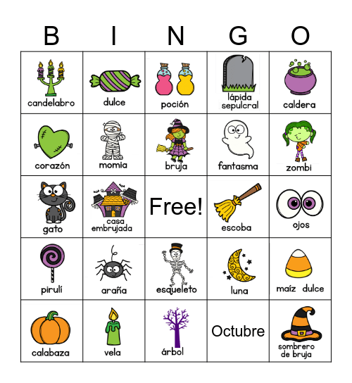 LOTERIA:DIA DE BRUJAS Bingo Card