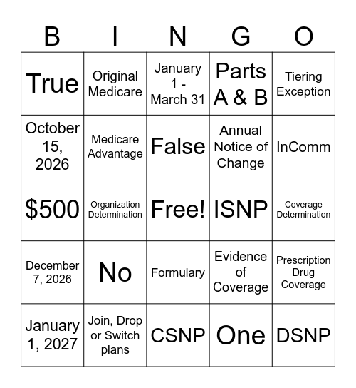 AEP BINGO Card