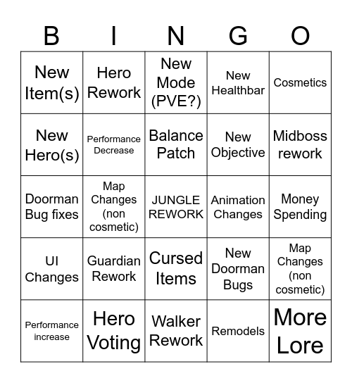Update Bingo Card