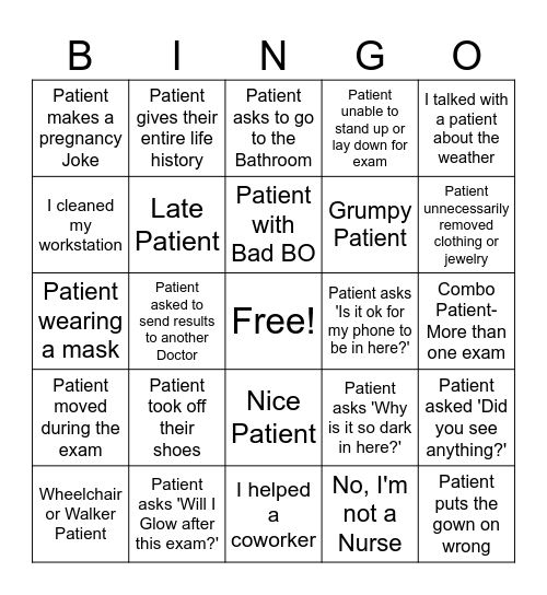 Rad Tech Week 2026 Bingo Card