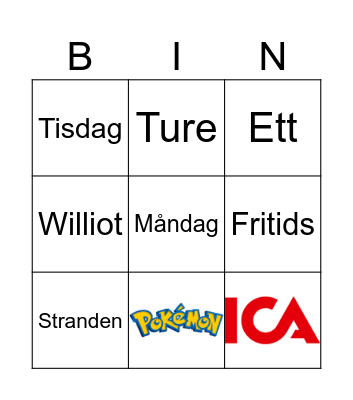 Ordbingo Card