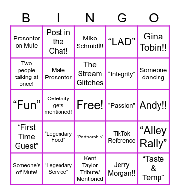 WLS 2026 Bingo Card