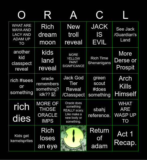 9/30 Bingo Card