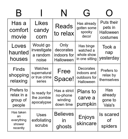 FRIGHTS AND ME-NIGHTS Bingo Card