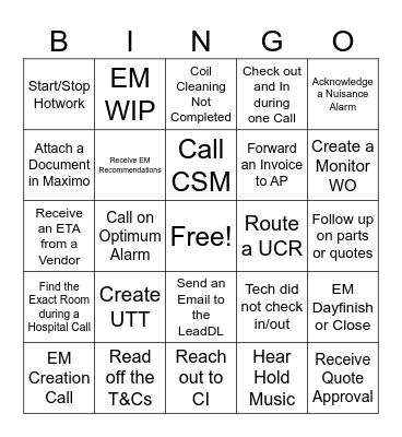 AOC BINGO Card
