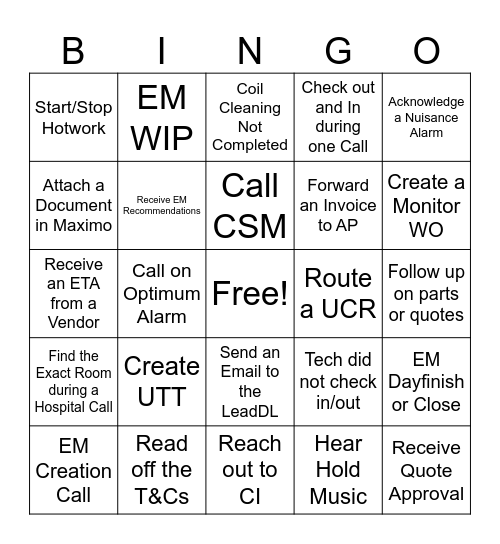 AOC BINGO Card