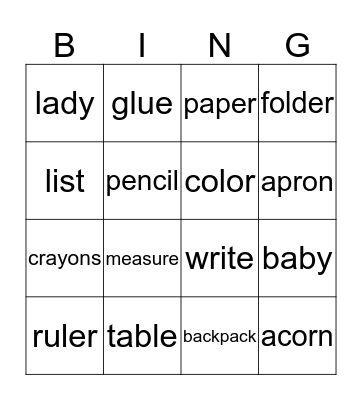 Bingo Card
