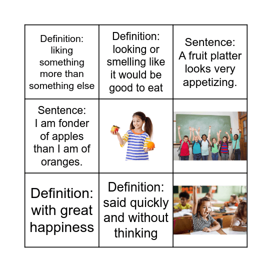 3rd grade - Unit 2.2 Bingo Card