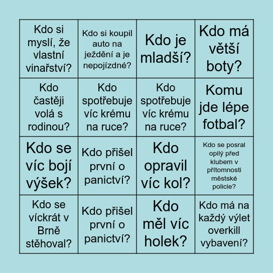 Honza nebo Martin BINGO! Bingo Card