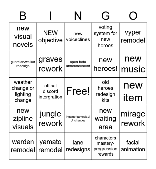 deadlock 9/29 patch surely Bingo Card