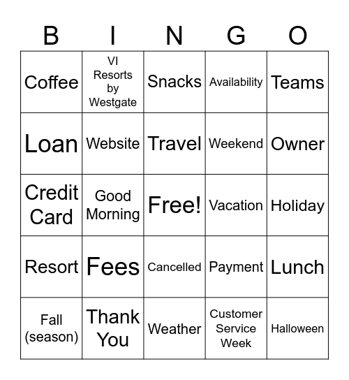 Bingo Card