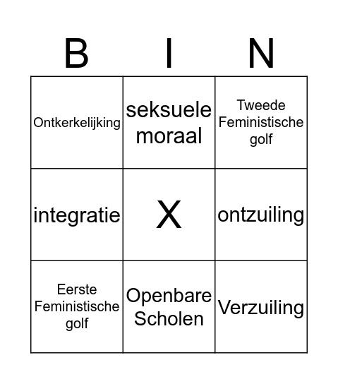 Hoofdstuk 6 Bingo Card