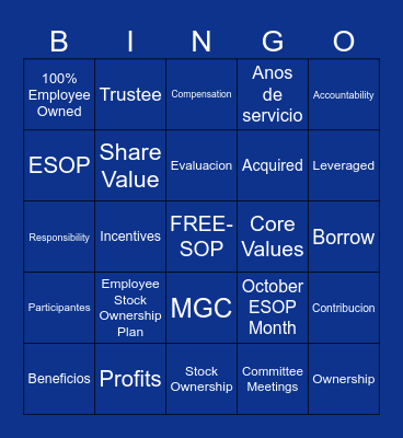 ESOP BINGO Card