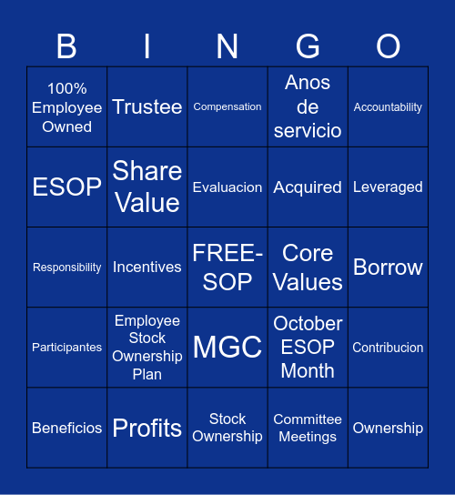 ESOP BINGO Card