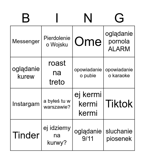 Treto Bingo Card
