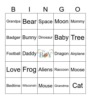 Baby Book Bingo Card