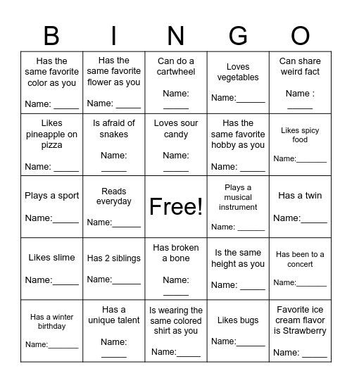 Find Someone Who... Bingo Card