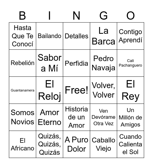 DIA INTERNACIONAL DE LA MUSICA Bingo Card