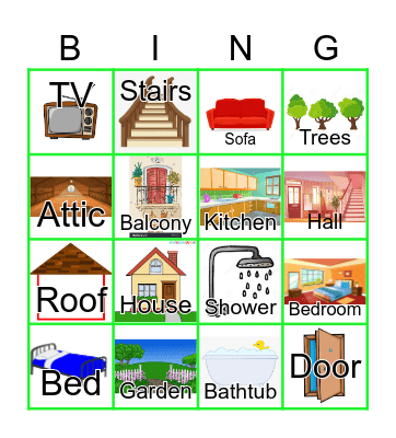 Parts of the House Bingo Card