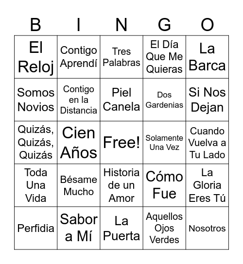DIA INTERNACIONAL DE LA MUSICA Bingo Card
