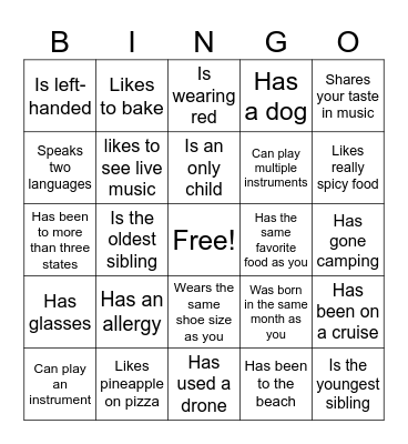 Icebreaker Bingo: Find Someone Who Bingo Card