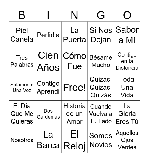 DIA INTERNACIONAL DE A MUSICA Bingo Card