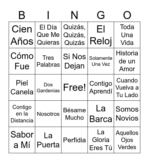 DIA INTERNACIONAL DE LA MUSICA Bingo Card