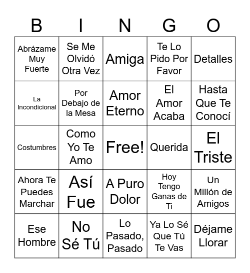DIA INTERNACIONAL DE LA MUSICA Bingo Card