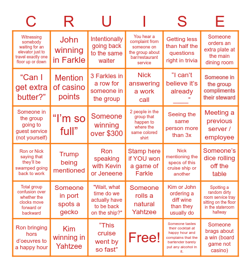 Bingo Kelly Bingo Card