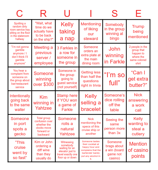 Bingo Ron Bingo Card