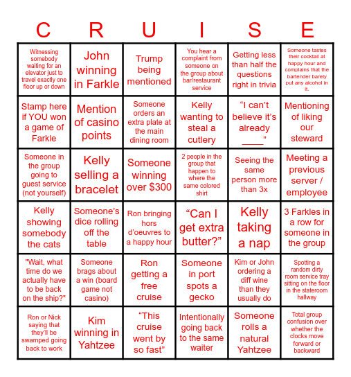 Bingo Nick Bingo Card