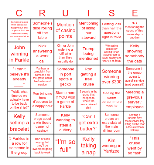 Bingo Pearl Bingo Card