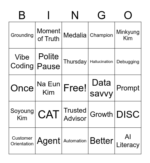 2026 NEA CS WEEK Bingo Card