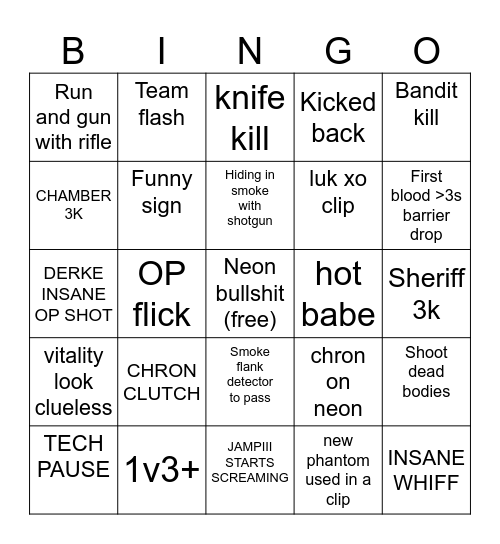 LOUD V VITALITY BINGO Card