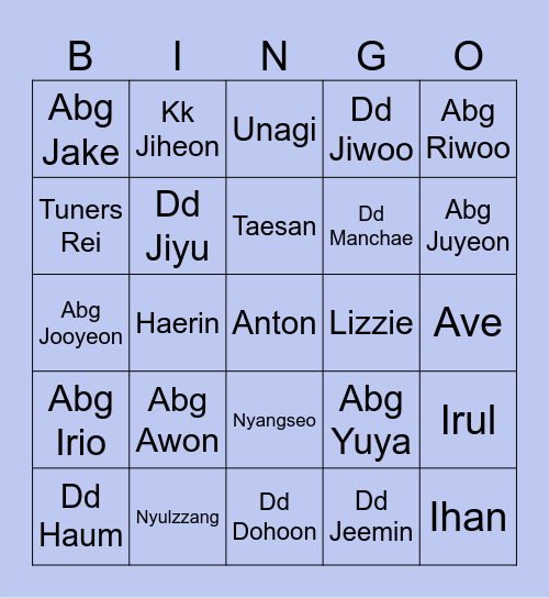 NTON. Bingo Card