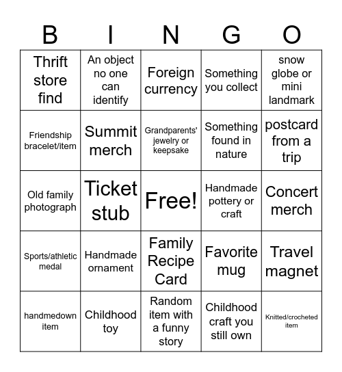 Summit Social Bingo Card