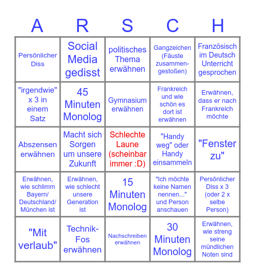 Schringo 2 Bingo Card