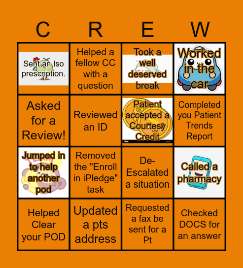 Honeydew Bingo Card