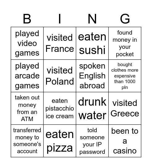 Find someone who has Bingo Card