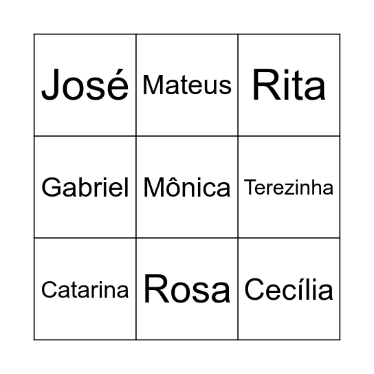 Santos Bingo Card