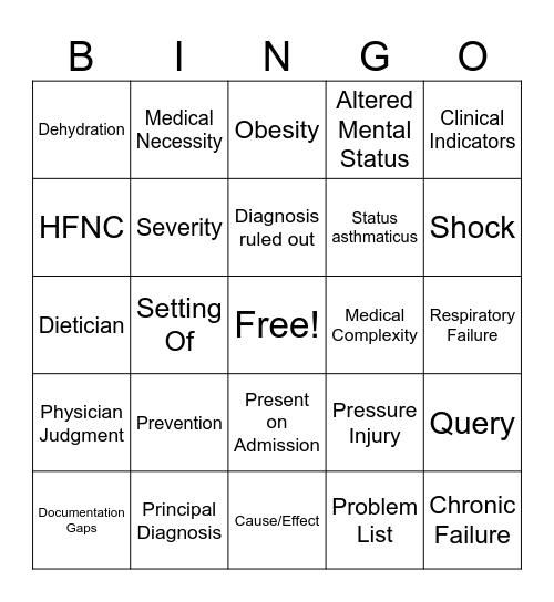 CDI Bingo!!! Bingo Card
