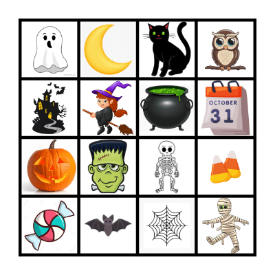 Halloween Bingo Card
