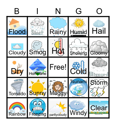 Weather Bingo Card