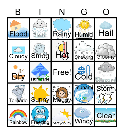 Weather Bingo Card