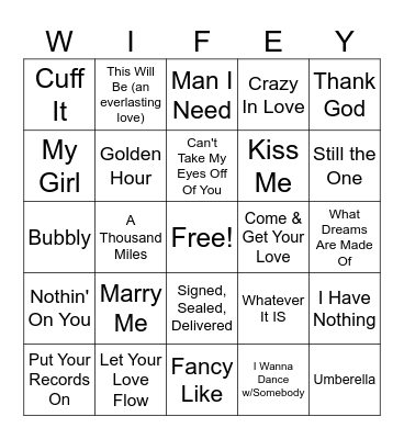 Bridal Shower 1 Bingo Card