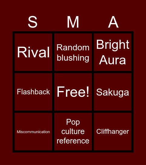Anime Bingo! Bingo Card